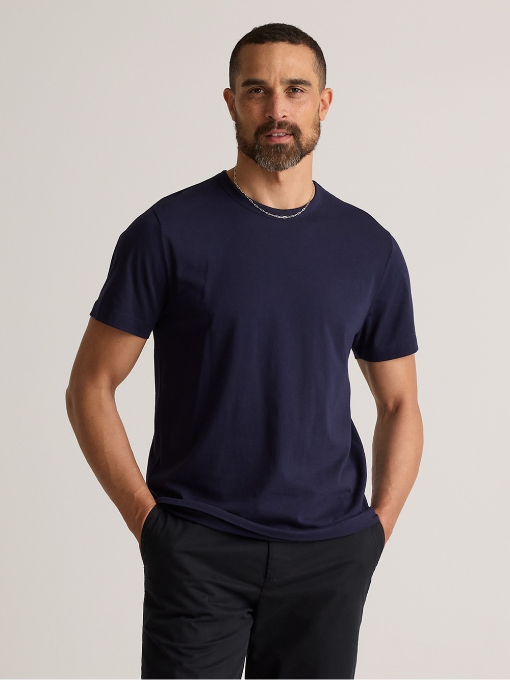 Quince 100% Pima Cotton Luxe Touch Tee Navy NEW